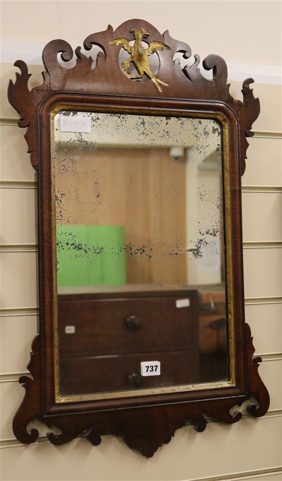 A parcel gilt wall mirror W.45cm